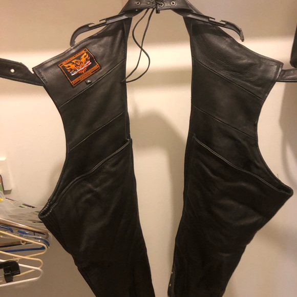 Milwaukee Leather Black Motorcycle Chaps - Picture 1 of 4